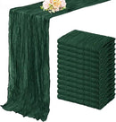 Emerald Green 12 Pack Cheesecloth Table Runner 10FT Boho Fabric Rustic Cheese Cloth Table Runner for Wedding 20 x 120 Inch Long Bridal Shower Baby Shower Gauze Sheer Birthday Party Table Decorations by CozyNest Decor