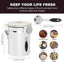 ShanSon Coffee Canister Airtight Coffee Container Stainless Steel Coffee Bean Storage Container with CO2 Release Valve and Scoop Coffee Canister for Beans,Grounds,Sugar,Flour,Tea,Cereal,22OZ,Off-White by CozyNest Decor