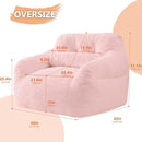 Bean Bag Chair for Adults with Pillow,Oversized Bean Bag Couch Chairs for Adults,Giant Lazy Couch Sofa Chairs with Filler,Large Reading Chair for Living Room Bedroom,Pink by CozyNest Decor