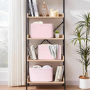 3-Pack Shelf Baskets for Organizing, Woven Storage Basket for Shelves, Cotton Rope Storage Bins for Toys Books, Nursery Towel Baskets for Classroom, 14.96"X9.8"X8.85", Pink by CozyNest Decor