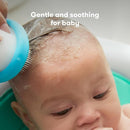 Frida Baby The 3-Step Cradle Cap System, DermaFrida The FlakeFixer, Sponge, Brush, Comb and Storage Stand for Babies with Cradle Cap, White-Blue by TinyTreasures Baby Boutique