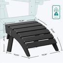SERWALL Folding Adirondack Ottoman, No-Assembly Outdoor Footrest, All Weather Use Patio Footstool for Adirondack Chair, Black by GreenHaven Gardens