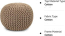 REDEARTH Round Pouf Ottoman - Hand Knitted Cable Boho Poof Home Décor Pouffe Circular Footrest for Living Room - Bedroom - Lounge - 100% Cotton (19.5"x19.5"x14") - Beige by CozyNest Decor