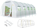 KING BIRD Premium 25x10x6.6FT Greenhouse for Outdoors, Large Walk-in Heavy Duty Galvanized Steel Frame, Mesh Door Screen Window Upgraded Zipper Tunnel Hoop for Garden Plant Winter, White by GreenHaven Gardens