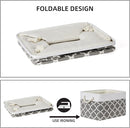 Bidtakay Basket Storage Bins Baskets for Organizing Set of 3 Collapsible Cloth Storage Linen Closet Organizer 15 X 11 X 9.5 Inches Large Foldable Baskets for Shelves (White&Quatrefoil Grey) by TinyTreasures Baby Boutique