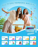 Karaoke Machine for Kids Adults, Birthday Gifts Toys for Girls Boys Age 3-12+,Mini Portable Bluetooth Singing Speaker with 2 Wireless Microphones & LED Lights (Blue) by TinyTreasures Baby Boutique