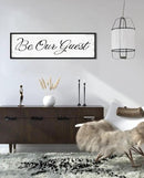 HLJ ART Be Our Guest Wall Decor: Farmhouse Bedroom Art Above Bed, 12" x 40" Framed Large Guest Room Signs, Rustic Country Decorative Plaques for Home Living Room Kitchen by CozyNest Decor