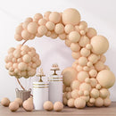 RUBFAC 129pcs Nude Balloons Different Sizes 18 12 10 5 Inch, Boho Beige Apricot Balloon Garland Arch Kit for Party Decoration Gender Reveal Graduation Wedding Anniversary Baby Shower Party Supplies by TinyTreasures Baby Boutique