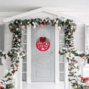 HOMCDALY Merry Christmas Welcome Sign for Front Door, Red X-mas Sign with Light, Holiday Door Decoration Wooden Hanging Sign, Christmas Decoration, Wall Art, Wall Decor(Red) by CozyNest Decor