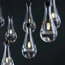 Raindrop 9-Light Chandeliers for Dining Room, Black Dining Room Lights Fixture Over Table, Teardrop Pendant Lights Kitchen Island, Adjustable Rope Hanging Lamp Ceiling for Entryway Foyer by CozyNest Decor