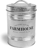 Amici Home Farmhouse Galvanized Canister | Dry Food Storage Container | Airtight Lid | 76 Oz Capacity | Farmhouse Décor | Rustic Metal Canister for Kitchen Countertop by CozyNest Decor