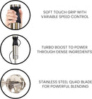 Kenmore Immersion Blender - Handheld Stick Mixer For Kitchen, Food Chopper, Whisk, Smoothie Milkshake Maker, Blend Baby Food, Protein Shake, Puree, Batidora De Inmersión Stainless Steel Blade, Black by TinyTreasures Baby Boutique