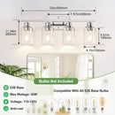 4 Light Bathroom Light Fixtures, Chrome Vanity Lights with Clear Glass Shades, Modern Bathroom Light Fixtures Over Mirror, Modern Bathroom Wall Lamp for Mirror Living Room Cabinet by CozyNest Decor