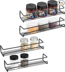 ROFAY Spice Rack Organiser, 4 Pack Wall Mounted Tier Shelf with Adhesive Sticker & Screws for Spices, Herbs, Jars and Other in Cupboard/Kitchen/Cabinets/Pantry by CozyNest Decor
