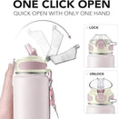Enerbone 32 oz Insulated Water Bottle, Stainless Steel Bottle with Carrying Strap, Double-Wall Vacuum Insulation Design, Leakproof Sports Bottle with Straw, Keep Drinks Cold or Hot for Hours by CozyNest Decor