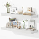 36 Inches Floating Shelves for Wall, 9.3" Deep Long Floating Shelves Set of 2, Large Display & Storage Shelf, Wall Shelf for Bathroom Bedroom Living Room Kitchen Office, White by CozyNest Decor