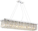 Siljoy Modern Rectangular Crystal Chandelier, 47" Rectangle Raindrop Hanging Ceiling Pendant Light Fixture Adjustable Height for Kitchen Island Dining Room, Polished Chrome Finish, L47 x W10 x H10 by CozyNest Decor