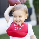 Baby Bib for Eating by Bella Tunno, Waterproof Silicone Bib with Large Food Catcher, Adjustable Fit for Babies 4-12 months & Toddlers 1-3 Years, Boys & Girls, Game Day by TinyTreasures Baby Boutique