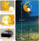 YJFWAL Garden Solar Dog Lights Pathway Stake Lights Glass Globe with Moon Dog Decor, Gifts for Mom Grandma Friends, Outdoor Decor Light Waterproof for Walkway, Yard, Patio or Garden (Warm White) by CozyNest Decor