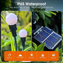 luckystyle Solar Garden Lights 4 Pack,2 Lighting Modes Fairy Lights with Artificial Green Leaves & Branches,32 LED Big Bulb Solar Lights Outdoor Waterproof Firefly Light for Yard Pathway Patio Decor by CozyNest Decor