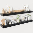 Heimlove Floating Shelves for Wall 48 Inches Long,9.3" Deep Black Floating Shelf Set of 2,Wall Mounted Wood Shelves for Bathroom Bedroom Living Room Kitchen Office,Shelf for Books Storage Room Decor by CozyNest Decor