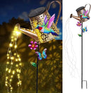 Solar Lights Outdoor Decorative,Metal Solar Watering Can Lights with Hummingbird, Waterproof Garden Stake for Yard Lawn Patio Pathway Landscape by CozyNest Decor