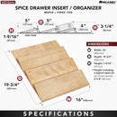 Rev-A-Shelf 16" 3 Tiered Seasoning Organizer, Trim-to-Fit Wooden Kitchen Draw and Cabinet Home Storage Insert, Pull Out Spice Rack, Maple, 4SDI-18 by CozyNest Decor