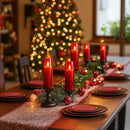 Amagic Christmas Red Flameless Candles, Battery Operated Candles with Remote and Timer, Acrylic Flickering LED Candles for Thanksgiving Decor, D2.2''xH5''6" 7", Set of 9 by CozyNest Decor