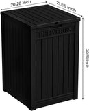 55 Gallon Lockable Resin Deck Box, Waterproof & UV-Resistant Outdoor Storage Box for Cushion Storage and Delivery Box, Black by GreenHaven Gardens