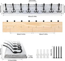 Coat Rack Wall Mount, Wooden Heavy Duty Coat Rack for Wall,8 Triple Coat Hanger Hooks for Hanging Coats,Jacket,Hat,Clothes (Grey White, 8 Hooks) by CozyNest Decor