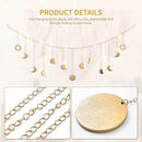Moon Phase Wall Decor with LED String Light, 13 Gold Wood Boho Wall Hanging Decor Mood Garland 56'' - Celestial Phases Moon Decor in Bohemian Style for Bedroom Home Living Room by CozyNest Decor