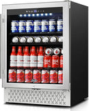 Tylza Beverage Refrigerator 24 Inch, 190 Can Built-in/Freestanding Beverage Cooler Fridge with Glass Door and Advanced Cooling Compressor for Beer and Soda or Wine, Low Noise, 37-64 F by CozyNest Decor