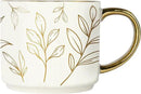 Sweet Water Decor Gold Leaves Mug with Gold Handle, 14oz Fine Bone China Coffee Cup for Tea, Latte, or Hot Cider, Autumn Leaf Drinkware, Fall Decorations for Kitchen, Gift for Mom, Sister & Wife by CozyNest Decor
