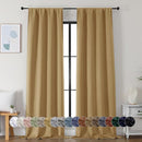 Simplebrand Ava Gold Blackout Curtains for Bedroom 96 Inches Long 2 Panels, Solid Thermal Insulated, Energy Saving Living Room Window Treatment Curtains Blackout Drapes, W40 x L96 Inch, Gold by TinyTreasures Baby Boutique