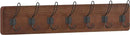HBCY Creations Rustic Brown Solid Wood Wall Mounted Coat Rack with Shelf, 7 Hooks, 34" Long - Kitchen, Mudroom, Entryway, Bathroom - Includes Mounting Hardware, Coat Hanger, Dog Leash Hooks by CozyNest Decor