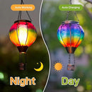 Solar Hot Air Balloon Lantern with Flame, Hanging Glass Hot Air Balloon Solar Lantern Waterproof, Decorative Outdoor Hot Air Balloon Solar Light for Outside Garden Patio (Purple Gradient) by GreenHaven Gardens