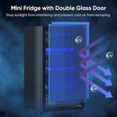 Beverage Fridge, 130 Can Mini Fridge With Glass Door, Beverage Cooler Refrigerator, Wine Drink Beer Cooler, Adjustable Shelves & Digital Temperature Display by CozyNest Decor