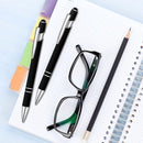 8 Pieces Ballpoint Pen with Stylus Tip Black Ink 2 in 1 Stylus Metal 1.0 mm Medium Point Smooth Pen Rainbow Colorful Rubberized Ballpoint for Touch Screen Tablet(Black) by TinyTreasures Baby Boutique