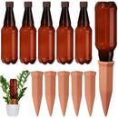 6 Sets Plant Watering Devices Include Terracotta Self Watering Spikes and 26 oz Plastic Bottles Slow Release Vacation Insert Automatic Plant Watered Device by GreenHaven Gardens