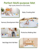 Baby Play Mat, 50''x50'' Playpen Mats with 4 Sensory Development Zones for Motor Skills, Unique Crawling Mats with Non-Slip Cushioned That Fits Nicely into Any Playroom, Grey by TinyTreasures Baby Boutique