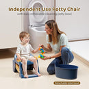 Potty Training Seat, 3-in-1 Toddler Toilet Seat with Step Stool Ladder, Splash Guard Anti-Slip Pad, Foldable Potty Chair with Soft Cushion for Toddler Kids Boys Girls by TinyTreasures Baby Boutique