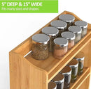 Bamboo Spice Rack Organizer, 3 Tier Spice Jars Shelf for Kitchen Countertop or Wall Mounting by CozyNest Decor