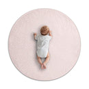 Byrd & Blume Round Baby Play Mat, Organic Cotton Soft Padded Nursery Floor Mat, Safe Hypoallergenic Baby Mat, Reversible, Foldable, Portable Infant Tummy Time Mat Fits Tents & Playpens (40"x40") Pink by TinyTreasures Baby Boutique