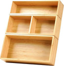 Umilife Drawer Organizer Storage Boxes, 2.5" High Bamboo Drawer Dividers, 3 Rearrangeable Bins for Kitchen, Office Desktop, Clothing, Makeup, vanity, Jewelry by CozyNest Decor