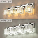 Modern 4-Light Chrome Crystal Bathroom Vanity Light Fixtures by CozyNest Decor