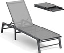 Aluminum Chaise Lounge Chair Outdoor, Foldable Patio Lounge Chair Assemble-Free, Pool Lounge Chairs with 5 Adjustable Backrest, Outdoor Lounge Chairs for Outside Poolside Beach Lawn Grey by GreenHaven Gardens