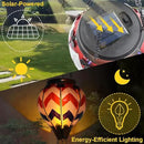 Hot Air Balloon Solar Lantern with Flickering Flame, Glass Hanging Garden Lights Outdoor Waterproof for Tree Yard Patio Mother's Day Gift, 18" H Wavy-Blue Red White by GreenHaven Gardens