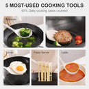 OOU Silicone Kitchen Cooking Utensils Set, 446°F Heat Resistant Kitchen Tool Set with Magnetic Wall Mounted Holder, 6 pcs Spatula Set with Stainless Steel Handle, Dishwasher Safe by CozyNest Decor