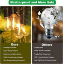 54(48+6) ft Solar String Lights Outdoor,Waterproof with USB Port Remote Control Solar Patio Lights,16 Shatterproof S14 Bulbs,1W Soft White by GreenHaven Gardens