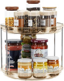 LAMU 2 Tier Lazy Susan Turntable Organizer 9.25'' Rotating Spice Rack Organization for Cabinet, Kitchen, Pantry, Countertop, Bathroom, Vanity, Medicine Cabinet Organizer, Amber by CozyNest Decor